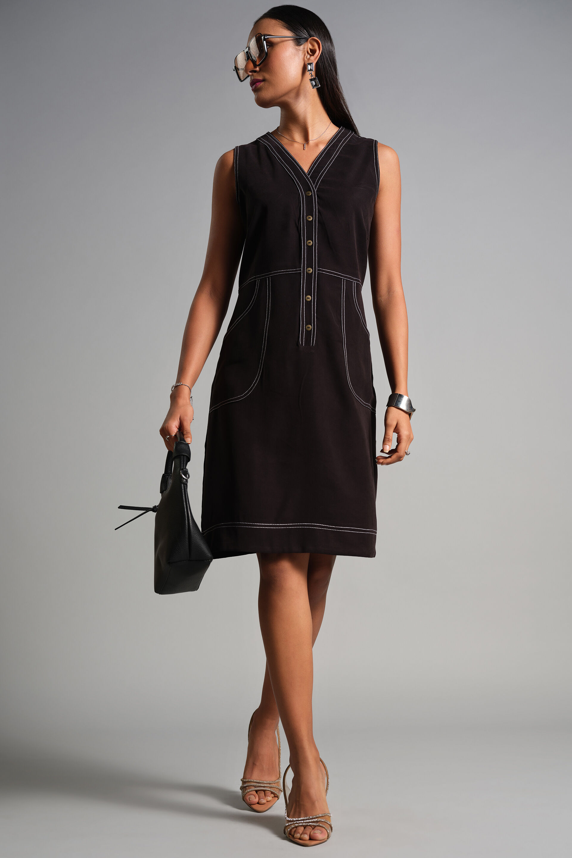 Black Arwyn Dress, Black, image 2